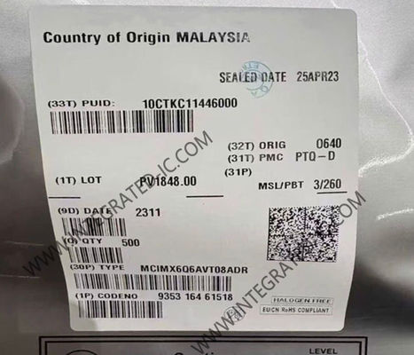 MCIMX6Q6AVT08ADR Microcontrollore MCU i.MX6Q Quad Core 32-Bit 852MHz ARM Cortex-A9 Microprocessore con velocità di 1 GHz