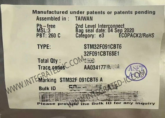 STM32F091CBT6 Microcontrollore MCU IC a 32 bit, single-core, 48MHz