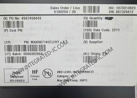 Chip a circuito integrato MAX96714GTJ Deserializzatore singolo GMSL1 a CSI-2 con trasmissione dati ad alta velocità