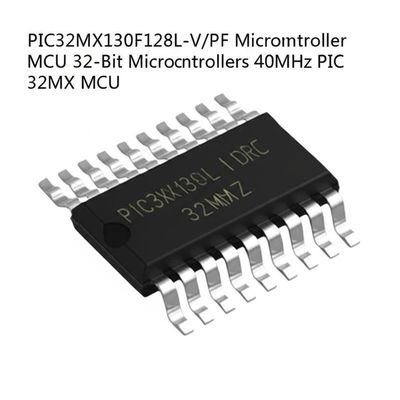 Microcontrollore MCU PIC32MX130F128L-V/PF con 128 kB Flash, 16 kB RAM e core MIPS32 M4K a 50 MHz