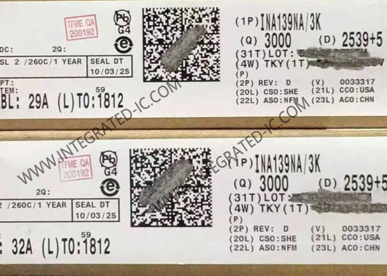 Amplificatore di rilevamento corrente INA139NA/3K con larghezza di banda di 440kHz, accuratezza dello 0,5% e intervallo di ingresso da 2,7V a 40V