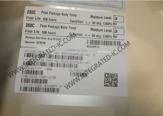 MTFC16GAPALBH-AAT Memoria IC Chip 16GB eMMC 5.1 Memoria IC TFBGA-153 Pacchetto