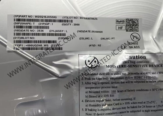 Chip IC di memoria W25Q16JVSSIQ 3V 16Mbit Serial Flash Memory con Dual/Quad SPI