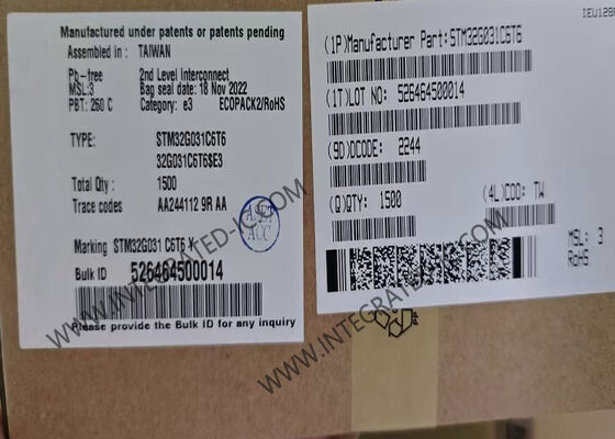 i singoli microcontroller del centro 32Bit scheggiano il microcontroller MCU di STM32G031C6T6 48-LQFP