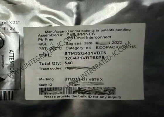 Centro del microcontroller MCU 100LQFP 32Bit di rendimento elevato STM32G431VBT6 il singolo