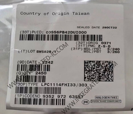 LPC1114FHI33 Microcontrollore MCU a 32 bit ARM Cortex-M0 con velocità di 50 MHz e memoria flash 32KB