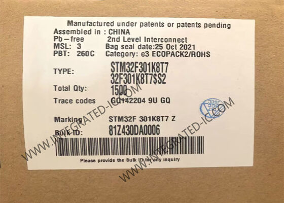 Microcontrollore STM32F301K8T7 a 32 bit con core ARM Cortex M4 a 72 MHz e ADC a 8 canali