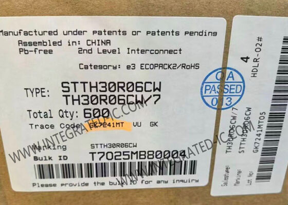 STTH30R06CW Diodo raddrizzatore ad alta tensione a commutazione ultraveloce 600V 30A Circuito integrato