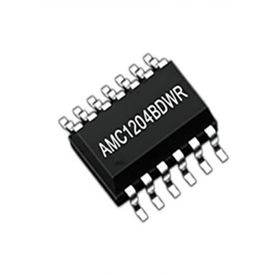 Circuito integrato modulatore delta-sigma isolato AMC1204BDWR 20MHz con 1200 VPEAK e immunità ai transienti di 15 kV/µs in package SOIC16