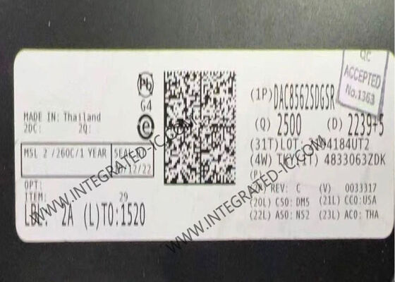 DAC8562SDGSR Chip a circuito integrato convertitore digitale-analogico a due canali a basso consumo con risoluzione a 16 bit