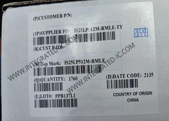 IC di memoria IS25LP512M-RMLE-TY Chip 512Mbit Serial NOR Flash Memory Chip con frequenza di orologeria di 133 MHz e SPI - Quad I/O Interface