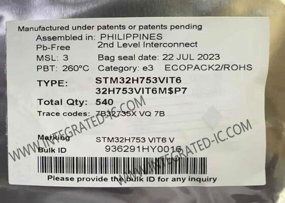 STM32H753VIT6 Microcontrollore MCU 480MHz ARM Cortex con 2 controllori CAN in pacchetto 100-LQFP
