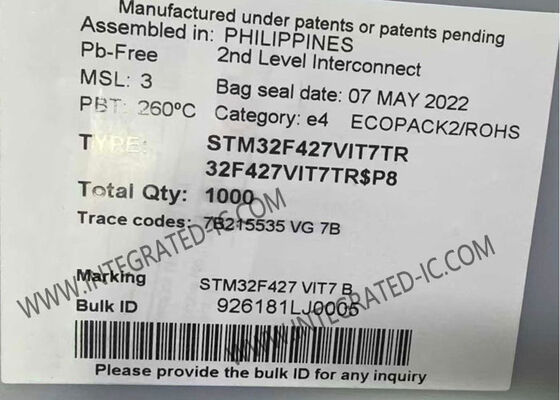 STM32F427VIT7TR Microcontrollore MCU 32 bit 180MHz ARM Cortex-M4 con memoria flash da 2 MB