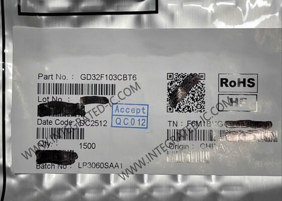 Microcontrollore MCU GD32F103CBT6 a 32 bit con core ARM Cortex-M3 a 108MHz in package LQFP48 per uso industriale