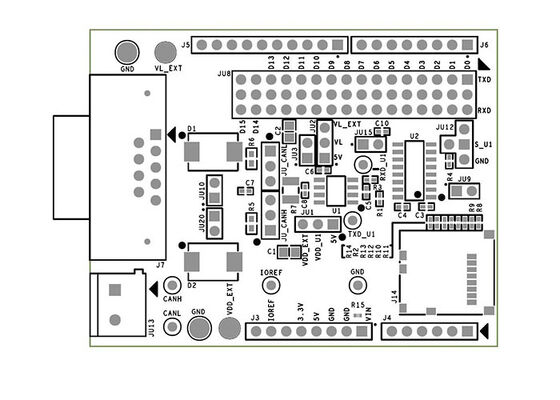 MAX13053AESHLD Soluzioni incorporate Interfaccia CANbus Piattaforma di valutazione Arduino Tabella di espansione
