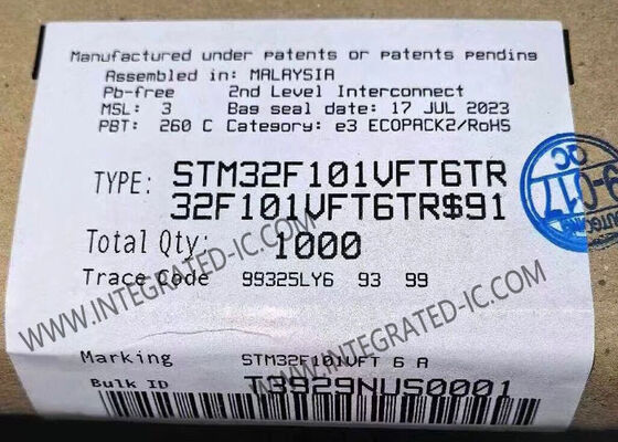 Microcontrollore MCU STM32F101VFT6TR con core ARM Cortex-M3 a 36MHz e 768KB di memoria Flash
