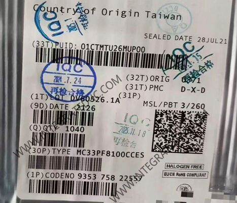 MC33PF8100CCES 12 canali PMIC chip di circuito integrato per applicazioni di elaborazione ad alte prestazioni con alimentazione 2.5V ~ 5.5V