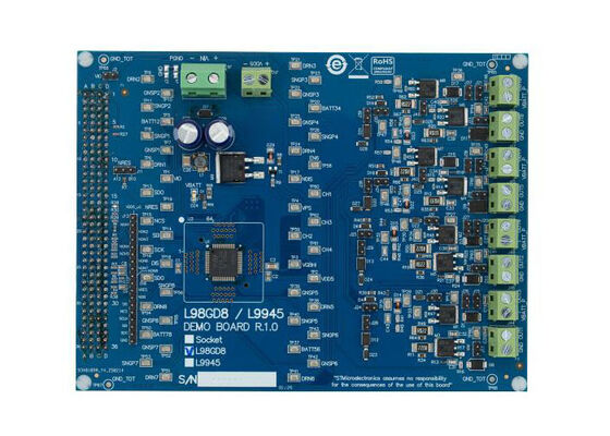 EVL-L98GD8 Soluzioni incorporate L98GD8 High-side/Low-side Configurable Pre-Driver Evaluation Board