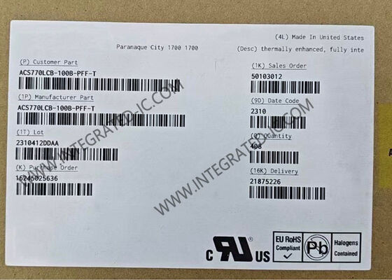 ACS770LCB-100B-PFF-T IC sensore di corrente completamente integrato a 1 canale