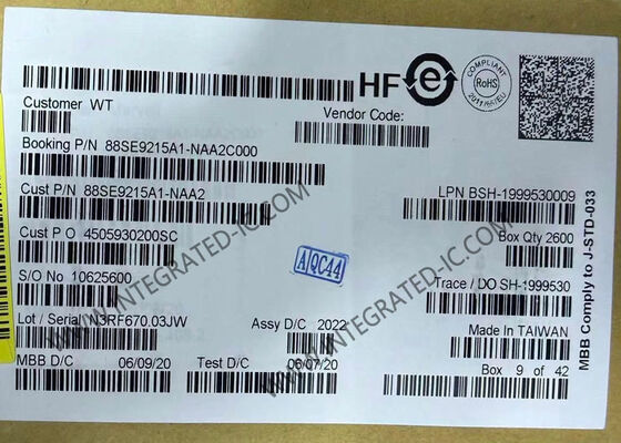 88SE9215A1-NAA2C000 Chip di circuito integrato PCIe 2.0 a quattro porte 6Gbps SATA I/O Controller