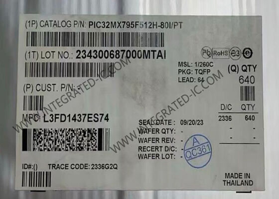 PIC32MX795F512H-80I/PT Microcontrollore MCU 32 bit 80MHz PIC32MX Microcontrollore