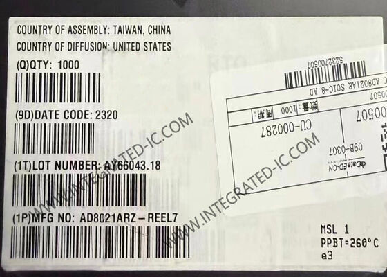 AD8021ARZ Chip IC amplificatore operazionale ad alta velocità a basso rumore con larghezza di banda di 560 MHz SOIC-8