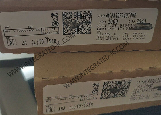 MCU microcontroller a 16 bit MSP430F249TPMR con velocità di 16 MHz, consumo estremamente basso e memoria flash da 60 KB