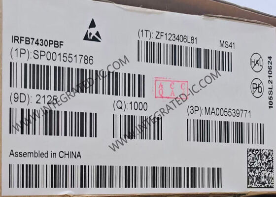 IRFB7430PBF MOSFET di potenza a canale N da 40 V con corrente di drenaggio di 409 A e dissipazione di 375 W