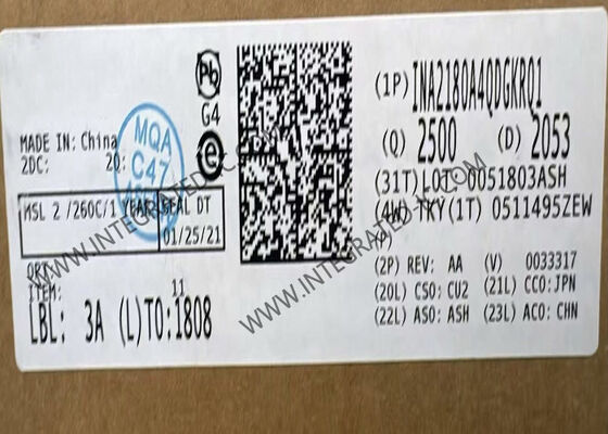 INA2180A4QDGKRQ1 26V 350kHz Amplificatore di Rilevamento Corrente a Doppio Canale di Grado Automobilistico Circuito Integrato