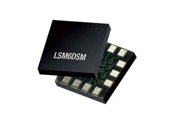 Sensore LSM6DSM IC IMU a 6 assi con risoluzione a 16 bit, corrente di 650 uA e intervallo operativo da -40°C a 85°C