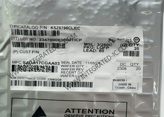 Ethernet IC KSZ8795CLXIC Switch Ethernet integrato a 5 porte LQFP-80 Ethernet Chip