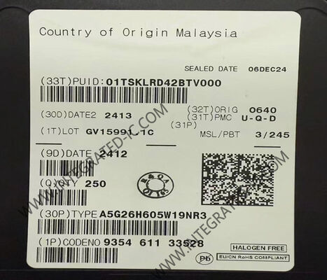 Chip integrato A5G26H605W19NR3 N-Channel Enhancement MOSFET Transistor 85 W per 2496-2690 MHz con alte impedenze terminali