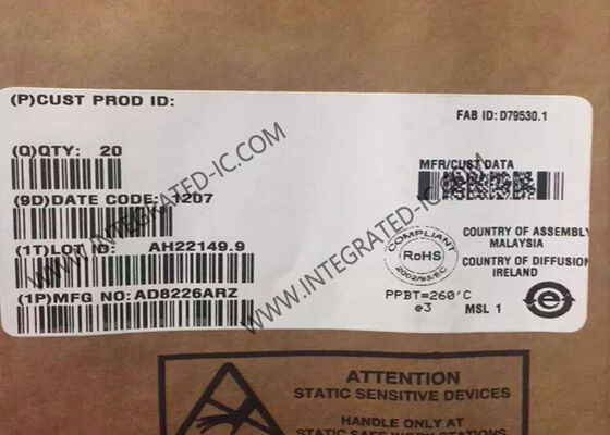 Amplificatore operazionale per strumentazione AD8226ARZ con ampio intervallo di alimentazione e uscita rail-to-rail in package SOIC-8