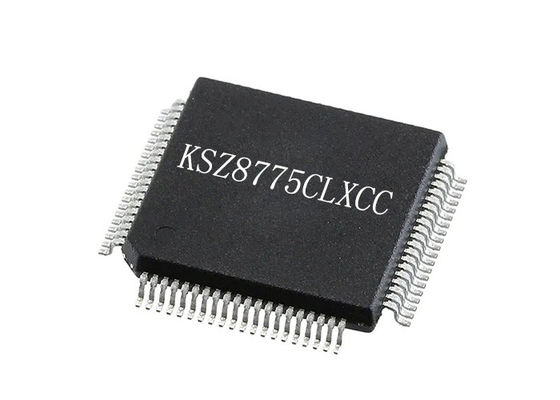 Il chip KSZ8775CLXCC del circuito integrato ha integrato il commutatore IC 80-LQFP di Ethernet 5Port