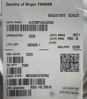 MC33897CTEFR2 Chip di circuito integrato 500mV Single-Wire Can Transceiver SOIC-14