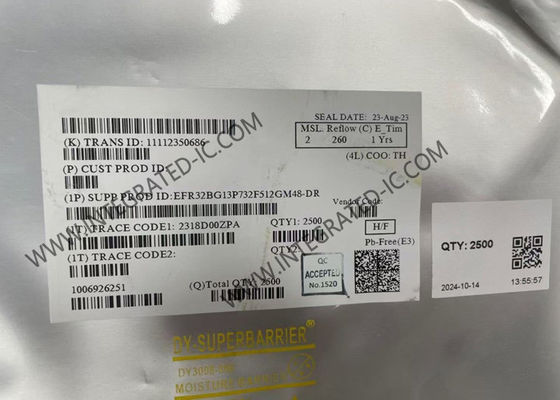 EFR32BG13P732F512GM48-DR BT IC 2.4GHz Bluetooth SoC con potenza di uscita di 19 dBm e core ARM Cortex M4