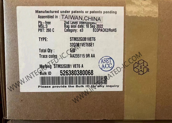 Microcontroller 64MHz della corrente principale di IC STM32G0B1VET6 32-LQFP dei microcontroller del BRACCIO