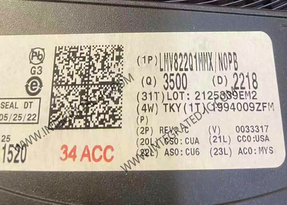 LMV822Q1MMX Integrated Circuit Chip Automotive Dual 5.5V 5.6MHz 40mA RRO Amplificatore operativo