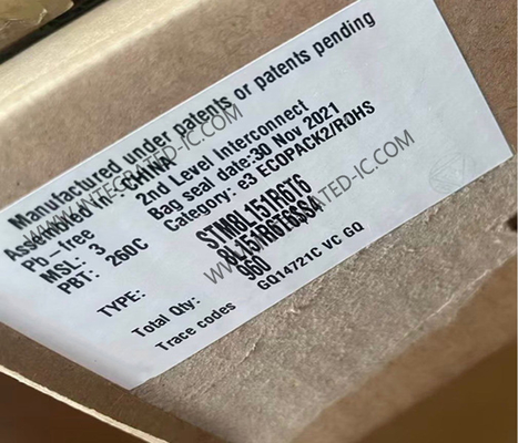 STM8L151R6T6 Microcontrollore MCU 16MHz 8-bit Microcontrollore IC LQFP-64 MCU incorporato