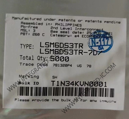 LSM6DS3TR Sensore IC 1.25mA 6 assi iNEMO Unità di misurazione inerziale LGA-14L Pacchetto