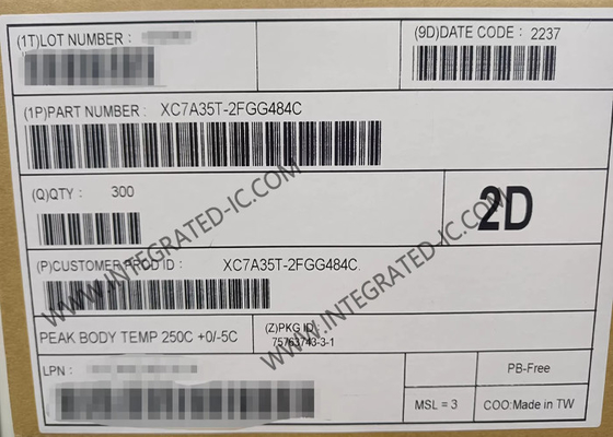 Field Programmable Gate Array XC7A35T-2FGG484C 6,6 Gb/s Artix-7 Field Programmable Gate Array IC 484-BBGA Surface Mount