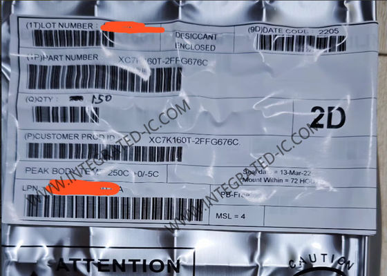 Gate array programmabile XC7K160T-2FFG676C 676BBGA del campo	Supporto di superficie integrato di IC