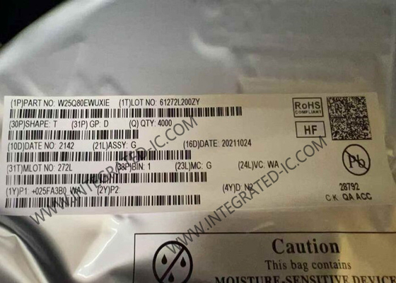 W25Q80EWUXIE Memory IC Chip 1.8V 8M-Bit Serial Flash Memory USON-8 Pacchetto