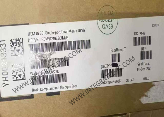 BCM54219SB0IMLG Ethernet IC Porta singola Dual Media Gphy QFN64 Ethernet Transèiver