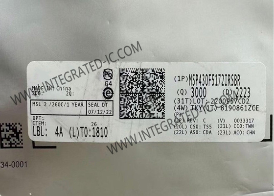 MSP430F5172IRSBR Microcontrollore MCU 16Bit MCU 25MHz Microcontrollori a segnale misto