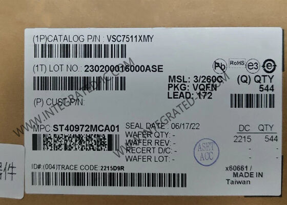 VSC7511XMY Ethernet IC 1.2V 4-Port Layer-2 Gigabit Ethernet Switch in pacchetto VQFN-172