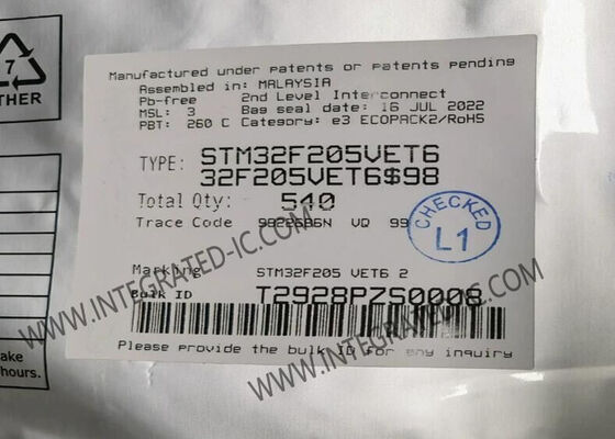 Microcontrollore STM32F205VET6 MCU 32-Bit Single-Core con 120 MHz e DMA a 16 stream